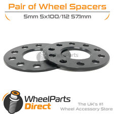 Wheel Spacers (2) Black 5x100/112 57.1 5mm for Audi TT [8N] 98-06