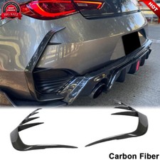 For Infiniti Q60 2016-2020 REAL CARBON Rear Bumper Side Vent C Blade Canard Fins