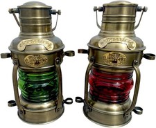 Nautical lamp anchor lamp lantern brass finish port & starboard set of 2 lamp