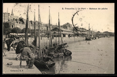 Cpa trouville port - le,