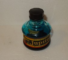 ANCIENNE BOUTEILLE ENCRE BLEUE EN VERRE MARQUE JUPITER POUR COLLECTIONNEUR