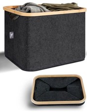 Grand Panier de Rangement en Feutre 40L pour Meuble Kallax - Panier à Bois po...