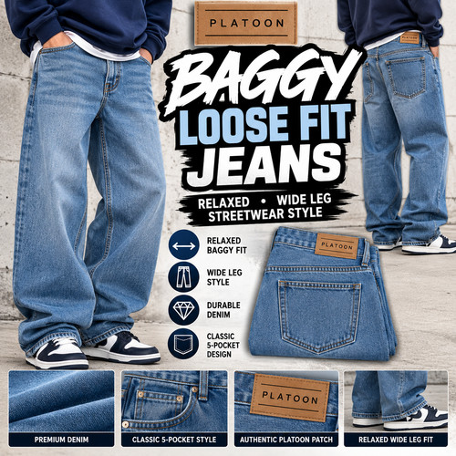 Platoon men baggy loose fit - platoon, men's
