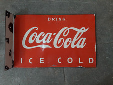 PORCELAIN COCA COLA  ENAMEL SIGN  24X16 INCHES DOUBLE SIDED
