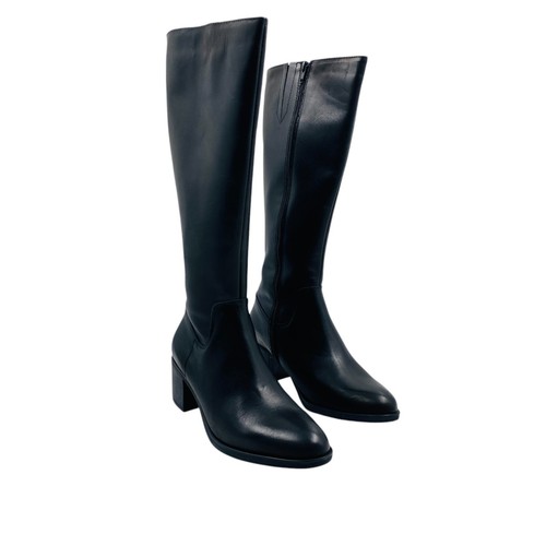 Elodie femme cuir noir genou - noir,