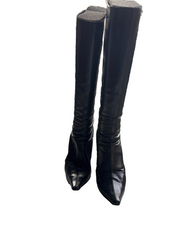 Ivintage botte femme cuir noir - botte,