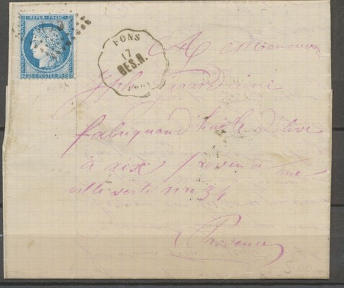 1876 lettre obl ambulant - 1876,