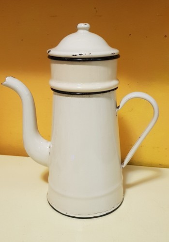 Cafetiere emaillee jaune - cafetiere,