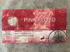 ANCIEN TICKET PLACE DE CONCERT PINK FLOYD AOUT 94 BORDEAUX NON UTILISE