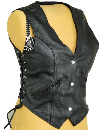 Gilet cuir moto pour - cuir,