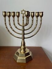 Chandelier Hébraïque Hanukkah 9 Fireside Laiton Poli
