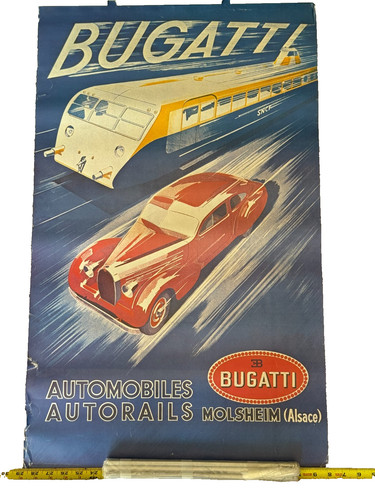Vintage lithograph poster car - vintage,