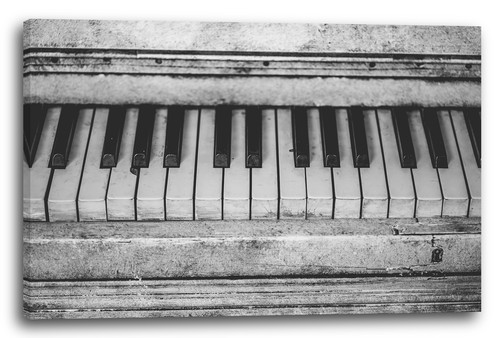 Toile cadres vieux piano noir - toile/cadres,