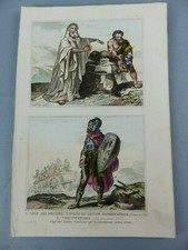 GRAVURE ancienne vers 1850 costumes FRANCE druide VERCINGETORIX 50 ans J-C ,194
