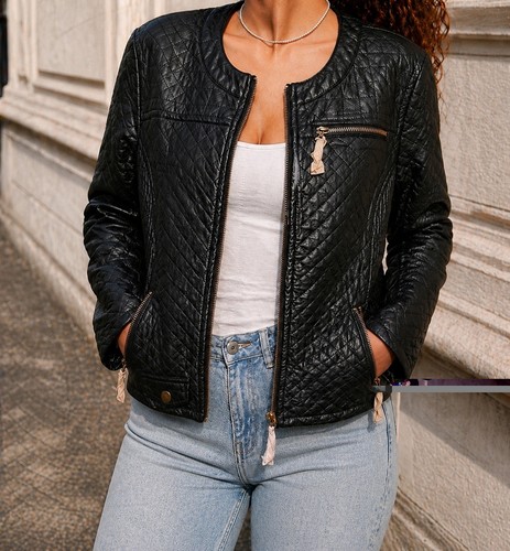 Veste femme cuir - , noir