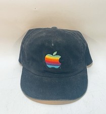 Vintage Apple Macintosh Snapback Hat Corduroy Black 