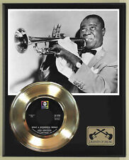 Louis Armstrong "What A Wonderful World" Record Display Wood Plaque