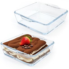 Lot of 2 Small Glass Baking Dish Mini Baking Dish Transparent...