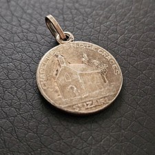 Médaillette chapelle de notre dame de Grâces St Izaire argenté religion dévotion
