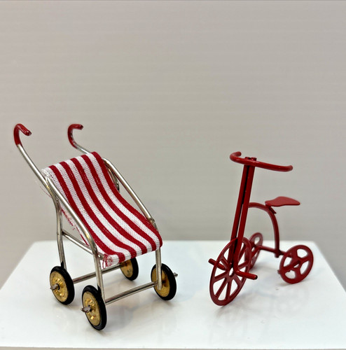 Baby red white stroller - stroller, &