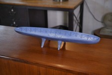 1950's Atelier Mornac Signed Blue Ceramic Long