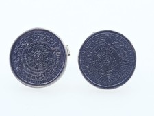 Boutons de manchettes calendrier Maya argent