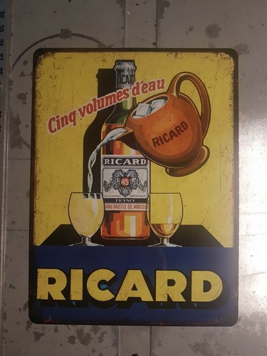 Plaque métal vintage ricard - plaque,