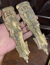 Paire Louis XV Bronze Doré Ornement Meuble Boiserie Napoleon 3 Décoration Pied