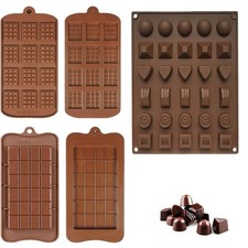 5 Pièces Moule à Chocolat en Silicone Moule à Praliné au Chocolat Moules à Ta...