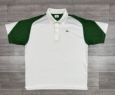 Lacoste Sport White Mens Tennis Polo / Golf Shirt Size 6 Green Short Sleeve