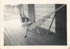 OLD PHOTO GUIANA ~1950 MARIPA JUMP COFFEE SOCA YOUNG WOMAN IN HER HAMMOCK