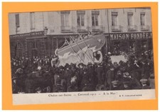 CHALON-sur-SAONE (71) CARNIVAL TANK "A LA MER" aux COMMERCES in 1912