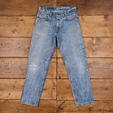 Vintage Levis 506 Jeans 32 x 32 USA Made 80s Stonewash Straight Blue Red Tab