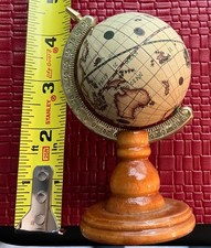 Small World Market Earth Globe 4” wood Vintage