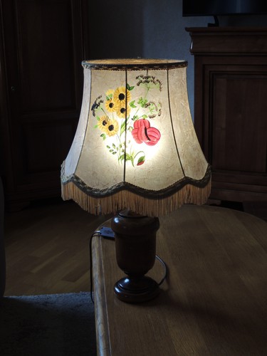 Lampe avec pied bois - avec,