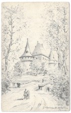 Original drawing lead mine early 20th century CHÂTEAU DE SOLRE-SUR-SAMBRE Erquelinnes