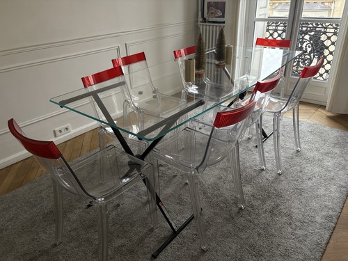 Ensemble table verre 8 - ensemble, en