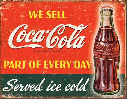 Plaque coca cola served - plaque,