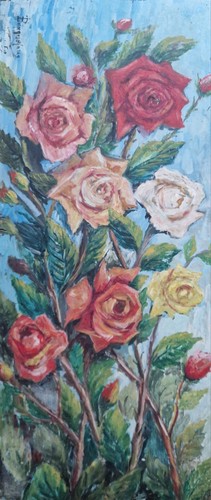 Tableau peinture fleurs - peinture,