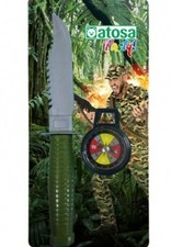 COUTEAU et BOUSSOLE Militaire Accessoire Déguisement Armée Rambo NEUF
