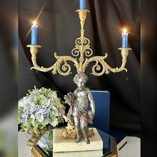 Vintage Girandole Candelabra with Cherub RARE Putti 3 Arm Candle Holder