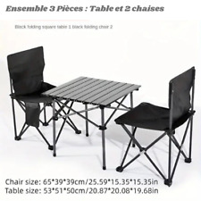 Ensemble de mobilier pliant pour plein air : Table de plage avec chaises