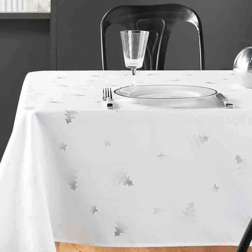 Nappe sapin blanc argent - nappe,