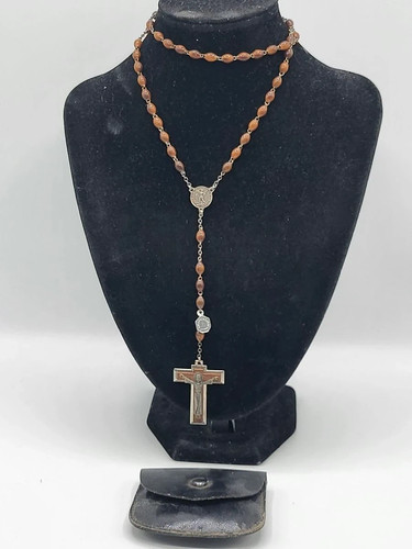 Chapelet ancien perles marron