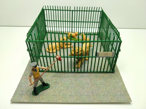 Diorama zoo cage aux lions - diorama,