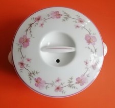 SMALL PARIS PORCELAIN GRATIN DISH TERRINE FIRE APILCO FLOWER DECOR