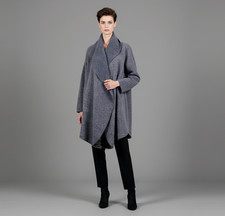 Paul castelloe London Veste/Cardigan Femme Cou Châle Laine Bouillie Gris U