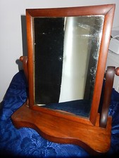  ANTIQUE PSYCHE EMPIRE MAHOGANY WOOD VINTAGE 19° RESTORATION ICE MIRROR DECO