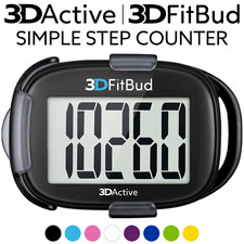 3DFitBud Simple Step Counter Walking 3D Pedometer with Clip and Lanyard A420S