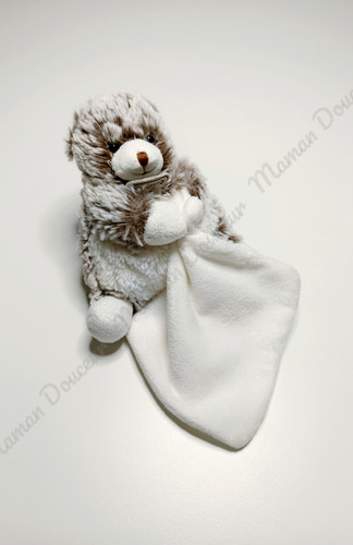 Doudou plat mouchoir ours - doudou, plat/mouchoir
